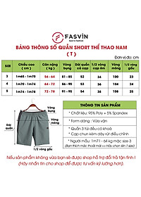 Quần short thể thao nam Fasvin T21437.HN vải co giãn thoải mái thiết kế mạnh mẽ khoẻ khoắn