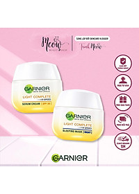 Kem dưỡng serum Garnier sáng da ban ngày và măt nạ ngủ ban đêm Light Complete 50ml 