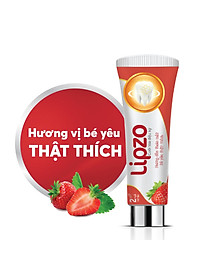 Kem Đánh Răng Trẻ Em Lipzo Vị Dâu Bảo Vệ Răng Sữa 75g Hữu Cơ Ngọt Thơm An Toàn Nuốt Được Dành Cho Trẻ Em Từ 2-10 Tuổi