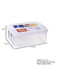 Combo 04 hộp nhựa cao cấp bảo quản thực phẩm Nakaya hình chữ nhật (Full size) - Nội địa Nhật Bản
