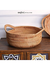 Khay Mây Guột ONGTRE Đựng Trái Cây, Decor Phòng Khách tiện lợi