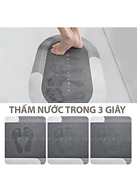 Thảm chùi chân siêu thấm hút nước 3 giây  cho phòng tắm, phòng bếp, dễ dàng vệ sinh, nhanh khô vệ sinh nhà cửa an toàn với da.