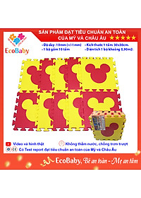 Bộ 10 tấm Thảm xốp cho bé ECOBABY, thảm xốp đạt tiêu chuẩn Mỹ và Châu Âu, độ dày khoảng 1cm, kích thước 1 tấm 30x30cm - Mickey