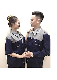 Áo bảo hộ lao động nam nữ khóa kéo SHUNI -012A vải kaki liên doanh loại dày