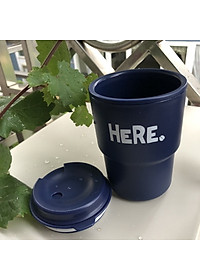 Combo 2 cốc uống nước kèm nắp xoay có lỗ cắm ống hút  320ml