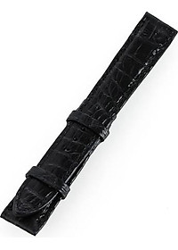 Dây đồng hồ nam nữ Huy Hoàng da cá sấu 2 mặt da màu đen HT8277