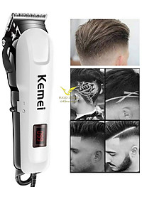 Tông Đơ Cắt Tóc KEMEI 809C Loại Có Dây, Công Suất 12W TẶNG Bộ Kéo + Áo Choàng,Lưỡi Cắt Titatium, Động Cơ Hạn Chế Tiếng Ồn - Máy Hớt Tóc Đa Năng - Hàng Chính Hãng