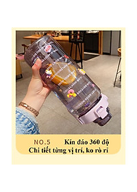 Bình Đựng Nước Sports Cup Phong Cách Thể Thao Có Ống Hút Dung Tích 2L Dễ Thương Có Vạch Báo Giờ Uống Nước