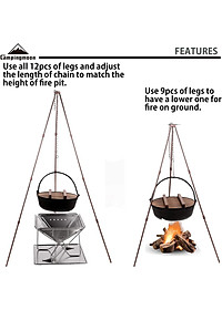 Chạc treo nồi dã ngoại Campingmoon MS-105-BRZ (chạc 3 chân)