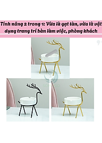 Gạt Tàn Hình Hươu Nghệ Thuật Cao Cấp- Gạt Tàn Trang Trí Kiểu Dáng Hươu Vàng- Gạt Tàn Sứ Hươu Vàng Phong Cách Bắc Âu- Gạt Tàn Sứ Kèm Giá Đỡ Hươu Kim Loại