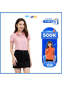 Áo Phông Polo Nữ YODY Tay Ngắn Phối Bo Chất Liệu Pique Mắt Chim Co Giãn Thoải Mái – APN3340