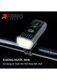 Đèn xe đạp siêu sáng cảm biến thông minh, chống nước Rhino L101 tự động điều chỉnh độ sáng theo môi trường, pin sạc, 4 chế độ sáng, pin từ 4-8 tiếng