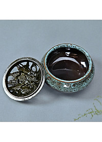 Chén xông trầm 05 xanh lá chất liệu gốm cao cấp