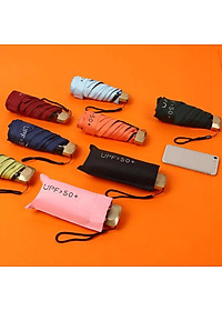 Dù Mini Gấp Gọn  UPF50+ 2 Lớp Chống UV Tia Cực Tím ( Ô Che Mưa Nắng Bỏ Túi Văn Phòng Kích Thước Siêu Nhỏ 18cm ) - Hàng Chính Hãng MINIIN