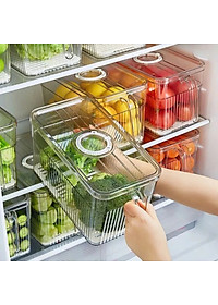 Hộp Đựng Thực Phẩm 3L Có Nắp Tách Nước Và Tay Cầm Tiện Lợi – Hộp Bảo Quản Đồ Ăn Tủ Lạnh - Hộp Lạnh - HÀNG CHÍNH HÃNG MINIIN