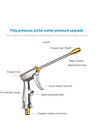 Vòi tưới cây rửa xe đa năng , vòi xịt nước làm bằng chất liệu KIM LOẠI có 3 KIỂU PHUN - 206701-1