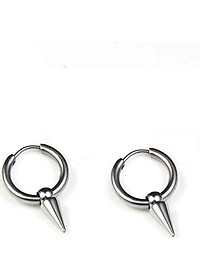 Bộ 2 bông tai nam khoen tròn mũi nhọn idol Kpop