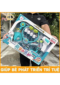 Bộ đồ chơi bác sĩ khám bệnh cho trẻ em bé gái màu hồng, bé trai màu xanh nhập khẩu.