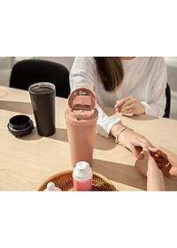 Ly Giữ Nhiệt Lock&Lock Energetic One Touch Tumbler LHC3249 (550ml) - Hàng Chính Hãng, Bằng Thép Không Gỉ Inox 316L, Nắp Mở Một Chạm, Tặng Ống Hút Và Cọ Rửa