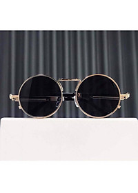 Kính râm Mắt tròn gọng xoắn lò xo cao cấp (ĐEN)