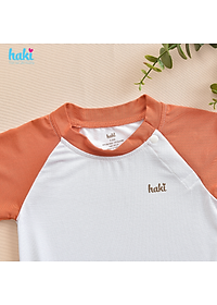 Bộ body chip cộc tay raglan vải tre cao cấp HAKI (4-12kg); body cho bé trai bé gái, body suit cho bé sơ sinh BB049