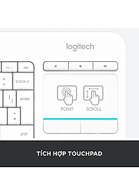Bàn Phím Không Dây Logitech K400 PLUS - Hàng Chính Hãng