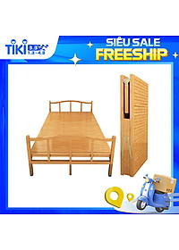 Giường Tre Gấp Gọn Thông Minh, Nằm Thư Giãn 100% Bằng Tre Tự Nhiên(Tặng kèm gối 50k) .KT 195 x 80/100(Vàng Đậm,Vàng Nhạt)