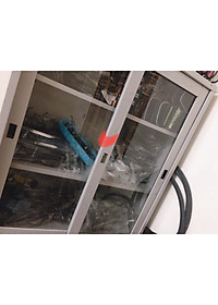 Khóa tủ sắt cửa lùa REAL T125 dùng cho tủ Hòa Phát 2 cánh trượt T6 chìa thau - MSOFT