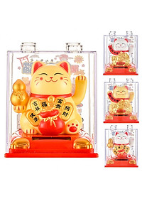 Mèo Thần Tài Ôm Hũ Vàng, Túi Vàng Vẫy Tay Dùng Pin Năng Lượng Mặt Trời - HENRYSA