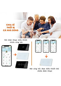 Công tắc thông minh HUNONIC DATIC 2 nút màu trắng - Điều khiển từ xa bằng điện thoại - Công nghệ 4.0