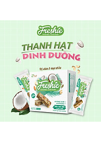 Thanh hạt Freshie Dừa & Hạt điều gạo lứt ngũ cốc thuần chay cung cấp năng lượng 150gr TÂM MINH FOODS