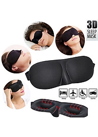 Bịt Che Mắt Ngủ 3D Kèm Bịt Tai Văn Phòng, Trên Xe Ô tô, Máy Bay, Thoáng Khí, Mềm Mại Cho Giấc Ngủ Ngon, Mặt Nạ Ngủ. Du Lịch Dã Ngoại Phượt Thiền MÀU ĐEN