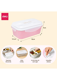 Hộp Cơm Trưa Văn Phòng Lúa Mạch Deli - 2 Ngăn Linh Hoạt Có Thể Sử Dụng Trong Lò Vi Sóng Chống Tràn An Toàn, Hộp Đựng Cơm Tặng Kèm Thìa Dĩa