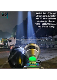 Đèn pin đội đầu siêu sáng XJ 9158 chiếu xa 1000m tích điện 12 giờ đổi 3 màu tặng kèm dây đeo đầu thay thế Đèn đội đầu