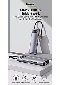 (Hàng chính hãng) Hub chuyển đổi đa năng Baseus Type-C - HDMI, USB, RJ45, SD, TF,... dành cho Macbook, Notebook, Laptop,... 