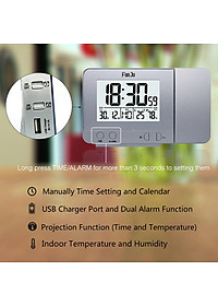 Đồng Hồ Báo Thức Kỹ Thuật Số Màn Hình Lcd Đa Chức Năng Xoay Được