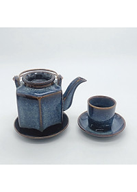 Bộ ấm chén / Bộ bình men hỏa biến lục giác