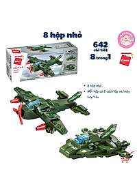 Đồ chơi lắp ráp xếp hình 8 trong 1 chủ đề quân sự Qman 42301 - Xe tăng quân sự (642 chi tiết)