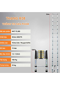 Thang nhôm rút đơn Nikita R38