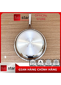 Bộ nồi và chảo chống dính vân đá inox 304 cao cấp Fivestar Plus 5 món nắp kính , tặng 1 vá canh