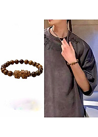 VÒNG TAY TỲ HƯU THU HÚT TÀI LỘC GỖ ĐÀN HƯƠNG XANH 8mm