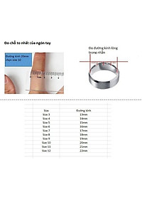 Nhẫn nam nữ trắng đen viền nhỏ tinh tế