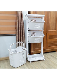 Kệ Nhựa Để Đồ Đa Năng 3 Tầng Có Bánh Xe Việt Nhật