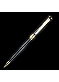 Bút Viết Bi Vỏ Kim Loại Sơn Đen Bóng Điểm Nhấn Mạ Vàng Baoer BP-68