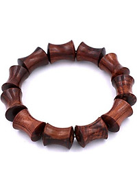 Chuỗi hạt đeo tay Gỗ Tử Đàn Hình Ống Tre - Vòng tay chuỗi hạt gỗ - vòng đeo tay size lớn