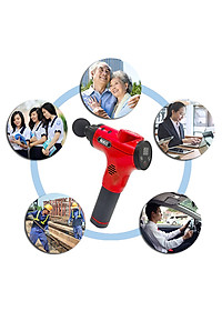 Súng (Máy) Massage Cầm Tay Nikio NK-170B - 6 Đầu Matxa, 5 Chế Độ, 6 Tốc Độ Mát Xa, Pin Sạc Không Dây 2000mAh - Hỗ Trợ Giảm Đau Nhức Và Giãn Cơ Toàn Thân, Công Nghệ Bộ Gõ Thế Hệ Mới