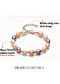 Combo Vòng đeo tay Ngọc Trai nuôi cấy tự nhiên, Mixed màu, hạt bầu dục, 5-7li, freesize, Kèm Bản PHOTOCOPY Giấy KIỂM ĐỊNH, hộp đựng lót Nhung gấm