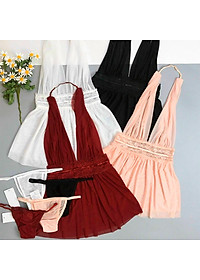 Q8 Váy ngủ ren xuyên thấu cao cấp  - Đầm ngủ hở lưng sexy gợi cảm - Đồ ngủ nữ quyến rũ - Váy ngủ nữ
