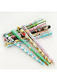 Combo 10 bút mực nước gel in hình hoạt hình chấm bi dải ngân hà nhiều màu khác nhau