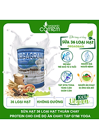 Sữa hạt thuần chay Orgagrain - Bổ sung đạm protein cho người ăn Chay - Sữa hạt 36 loại hạt và ngũ cốc tốt cho tim mạch và não bộ - Lon 900g 